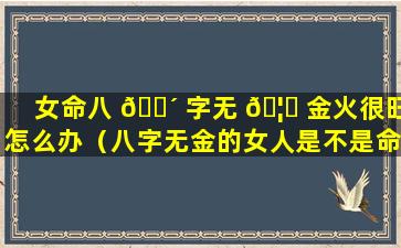 女命八 🌴 字无 🦊 金火很旺怎么办（八字无金的女人是不是命中无子）